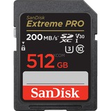 SanDisk Extreme PRO 512 GB SDXC, Speicherkarte schwarz, UHS-I U3, Class 10, V30