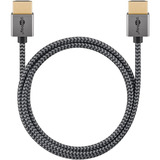 goobay Plus Slim High-Speed-HDMI-Kabel mit Ethernet, 4K @ 60Hz grau, 0,5 Meter