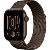 Apple Watch Series 12, Smartwatch grau, Aluminium, 42 mm, Milanaise Armband Dunkelbronze