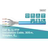 Digitus Professional Cat.6a U/FTP Verlegekabel simplex, Eca blau, 305 Meter Trommel