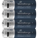 MediaRange USB-C Li-Ion Akku, Mignon AA I 1.5V | 1400 mAh, 4erPack 4 Stück