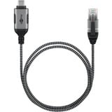 goobay Ethernet-Adapterkabel USB-C 3.2 Gen2 > RJ-45, Slim schwarz/grau, 5 Meter