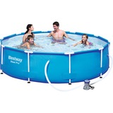 Bestway Steel Pro Frame Pool-Set, Ø 305cm x 76cm, Schwimmbad blau, mit Filterpumpe