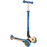 GLOBBER Primo Wood mit Leuchtrollen, Scooter blau/holz