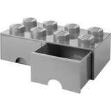 Room Copenhagen LEGO Storage Brick Drawer 8, Aufbewahrungsbox dunkelgrau, zwei Schubladen