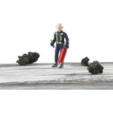 bruder 60100 Feuerwehrmann mit Zubehör, Spielfigur blau/gelb