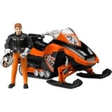 bruder 63101 Snowmobil mit Fahrer und Ausstattung, Modellfahrzeug orange/schwarz