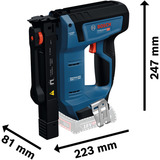 Bosch Professional Akku-Holzklammerer GTH 18V-14 Professional solo, 18Volt, Elektrotacker blau/schwarz, ohne Akku und Ladegerät, in L-BOXX