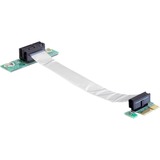DeLOCK Riser Karte PCI Express x1 > x1 mit flexiblem Kabel 13 cm links gerichtet, Riser Card 