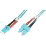 Digitus LWL Patchkabel, Duplex, LC > SC Stecker, Multimode OM3 türkis, 5 Meter
