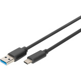 Digitus USB 3.2 Gen 1 Anschlusskabel USB-A > USB-C schwarz, 1 Meter, PD, Laden mit bis zu 60 Watt