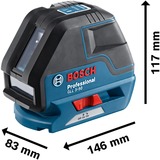 Bosch Linienlaser GLL 3-50 Professional, Kreuzlinienlaser blau/schwarz, L-BOXX 136, rote Laserlinien