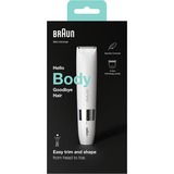 Braun Body BS1000 Mini-Körperhaartrimmer, Haarentferner weiß/chrom