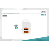 Digitus USB Ladegerät 15,5 Watt, 2x USB-A weiß, PD 3.0