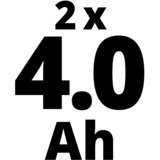 EINHELL 2x 4,0Ah & Twincharger Kit, Set schwarz/rot