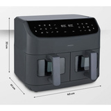 Medion Life P20 Doppel Heißluftfritteuse XXL MD11760 grau, 2.600 Watt, 2 Körbe je 4,35 Liter