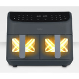 Medion Life P20 Doppel Heißluftfritteuse XXL MD11760 grau, 2.600 Watt, 2 Körbe je 4,35 Liter