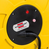 Brennenstuhl Kabeltrommel Automatik IP44, 1 Anschluss gelb/schwarz, 9 + 2 Meter, Automatischer Kabelaufroller für den Außenbereich