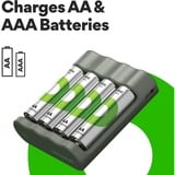 GP Batteries USB Akkuladegerät B441, mit 4 Ladeslots grau, inkl. 4x GP Akkus AA 2.100mAh