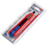 KNIPEX CutiX Universalmesser, Teppichmesser rot/blau, inkl. 2 Klingen