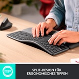 Logitech ERGO K860 Split for Business, Tastatur graphit, DE-Layout