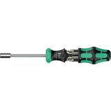 Wera Kraftform Kompakt 27 RA 2, Bit-Satz schwarz/grün, 6-teilig, 1/4", mit Ratschenfunktion