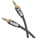goobay Plus Audio Verbindungskabel AUX 3,5mm stereo schwarz/silber, 5 Meter