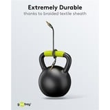goobay Plus Audio Verbindungskabel AUX 3,5mm stereo schwarz/silber, 5 Meter