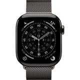 Apple Watch Series 11, Smartwatch Titan Schiefer, Titangehäuse, 42 mm, Milanaise Armband schiefer S/M, Cellular