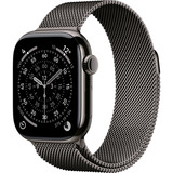 Apple Watch Series 11, Smartwatch Titan Schiefer, Titangehäuse, 42 mm, Milanaise Armband schiefer S/M, Cellular