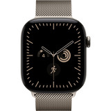Apple Watch Series 12, Smartwatch Titan Natur, 46 mm, Milanaise Armband Natur, M/L, Cellular