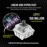 Corsair K70 RGB TKL Generalüberholt, Gaming-Tastatur schwarz, US-Layout, Corsair OPX