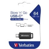 Verbatim Store 'n' Go USB-C 64 GB, USB-Stick schwarz/grau, USB-C 3.2 Gen1