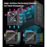 Xilence Flux X916.ARGB, Tower-Gehäuse schwarz, Tempered Glass