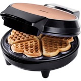 Bestron Herzwaffelautomat AWM700CO, Waffeleisen kupfer/schwarz
