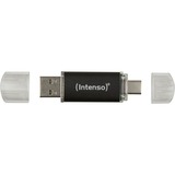 Intenso Twist Line 32 GB, USB-Stick anthrazit/transparent, USB-A 3.2 Gen 1, USB-C 3.2 Gen 1