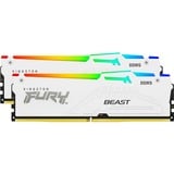 Kingston FURY DIMM 64 GB DDR5-6000 (2x 32 GB) Dual-Kit, Arbeitsspeicher weiß, KF560C30BWAK2-64, FURY Beast RGB, INTEL XMP