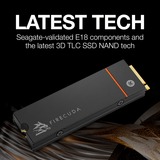 Seagate FireCuda 530 2 TB mit Kühlkörper, SSD schwarz, PCIe 4.0 x4, NVMe 1.4, M.2 2280