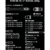 Wera 8100 SA 10 Zyklop Metal-Knarrensatz, zöllig, 1/4", Werkzeug-Set schwarz/grün, 28-teilig, Vollmetallknarre mit Durchsteckvierkant