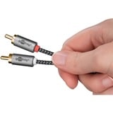 goobay Plus Audio Adapterkabel AUX 3,5mm Klinke > Stereo-Cinch Stecker schwarz/silber, 1 Meter
