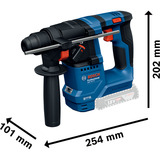 Bosch Professional Akku-Bohrhammer GBH 18V-18 Professional, 18Volt blau/schwarz, 2x Li-Ionen Akku 2,0Ah, Koffer