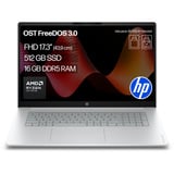 HP Omnibook 3 17-dp0078ng, Notebook silber, AMD Ryzen 7 160, AMD Radeon 680M, 16 GB DDR5, 512 GB (512 GB SSD), ohne Betriebssystem