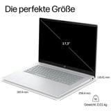 HP Omnibook 3 17-dp0078ng, Notebook silber, AMD Ryzen 7 160, AMD Radeon 680M, 16 GB DDR5, 512 GB (512 GB SSD), ohne Betriebssystem