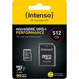 Intenso UHS-I Performance 512 GB microSDXC, Speicherkarte schwarz, UHS-I U1, Class 10