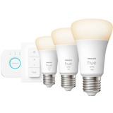 Philips Hue White Starter-Kit E27, LED-Lampe drei Lampen, eine Hue-Bridge, ein Dimmschalter, ersetzt 75 Watt