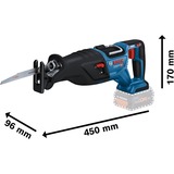 Bosch Akku-Säbelsäge BITURBO GSA 18V-28 Professional solo blau/schwarz, ohne Akku und Ladegerät, in L-BOXX