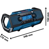 Bosch Professional GPB 18V-2 C, Baustellenradio blau, Klinke, Bluetooth, FM