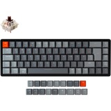 Keychron K6, Gaming-Tastatur schwarz/grau, DE-Layout, Gateron Brown, Aluminiumrahmen, RGB