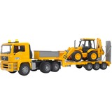 bruder MAN TGA Tieflader mit JCB 4CX Baggerlader, Modellfahrzeug