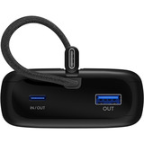 goobay Powerbank 20.000 mAh, integriertes USB-C Kabel 13cm, 30 Watt schwarz, 20 Ah, 1x USB-A, 2x USB-C, PD, QC